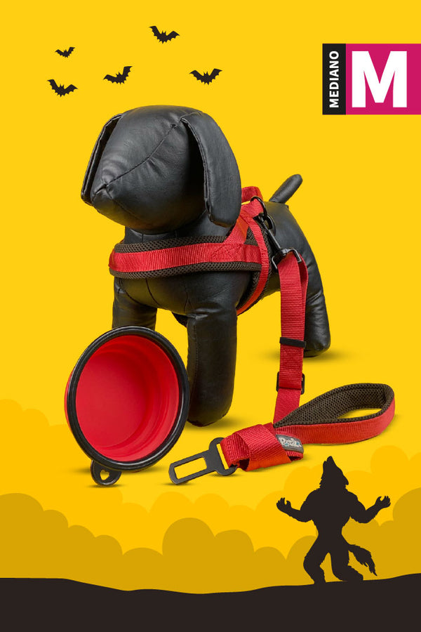 Kit de Halloween Hombre Lobo Para Perro Mediano
