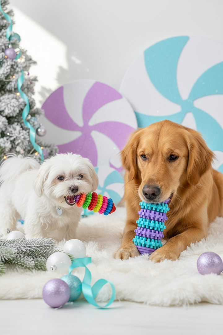 Perro extra pequeño y mediano con mordederas dentales