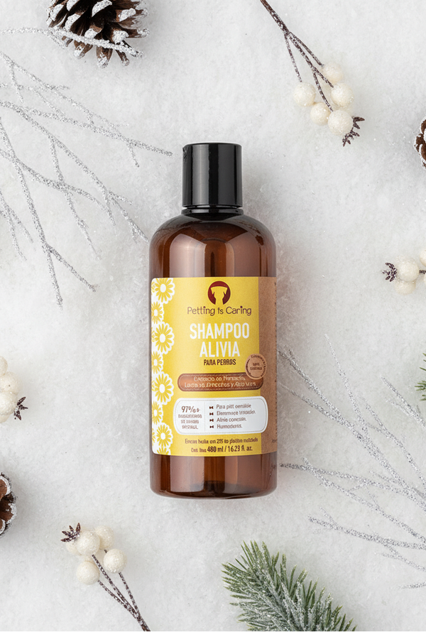Shampoo Alivia en escena navideña de producto