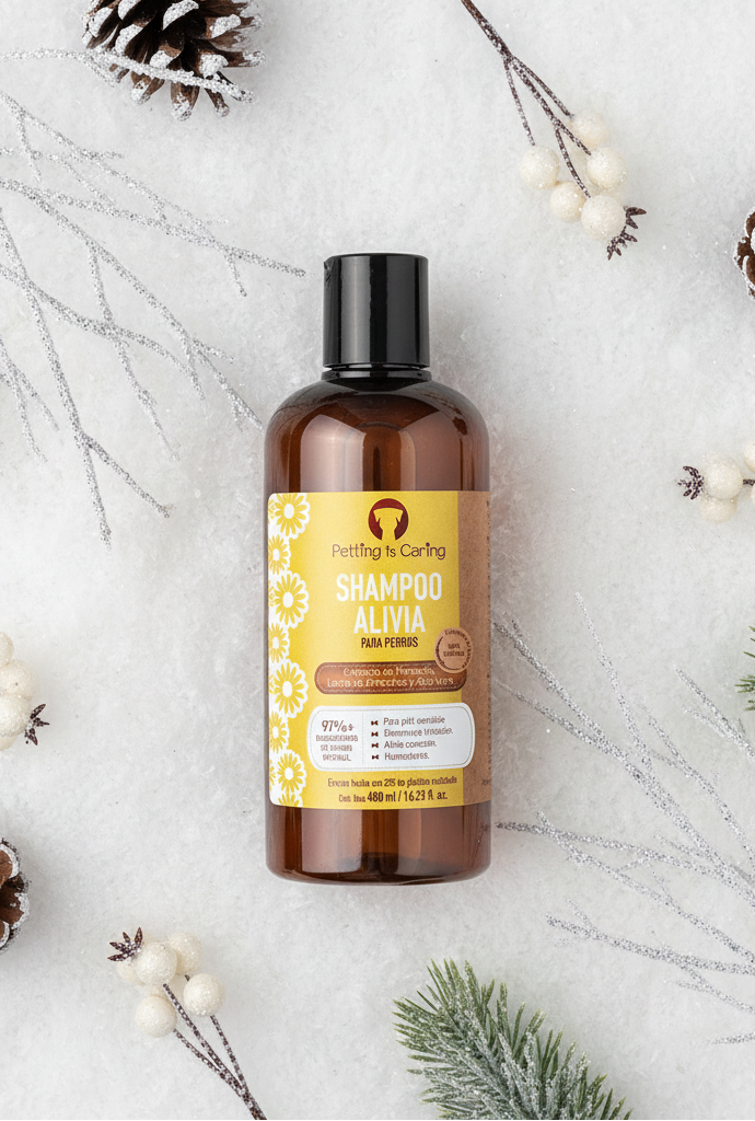 Shampoo Alivia en escena navideña de producto