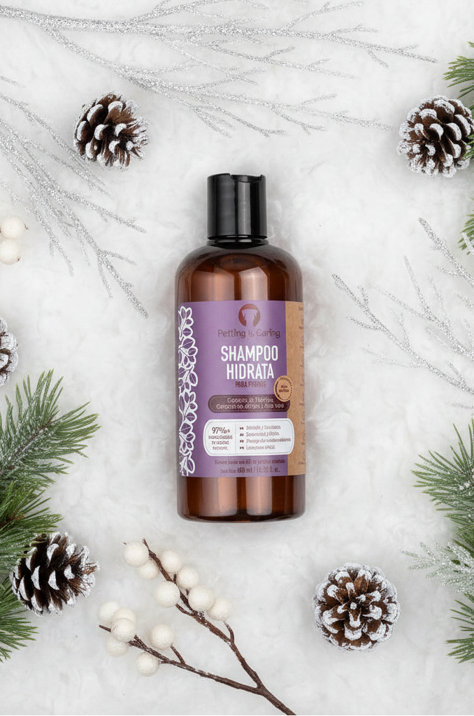 Shampoo Hidrata en escena navideña de producto